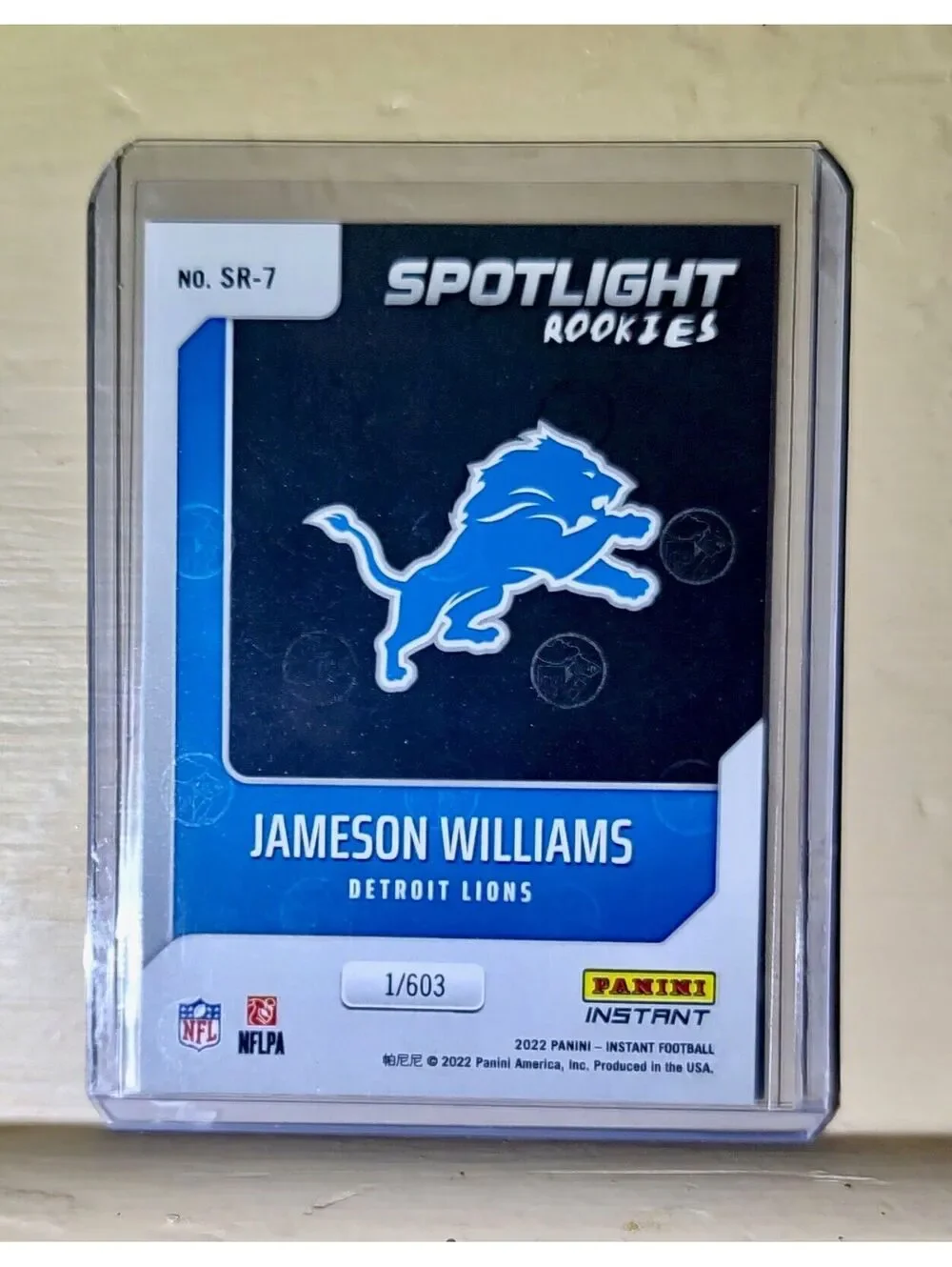 Jameson Williams 2022 NFL Panini #7 Spotlight Rookie Football Card 1/603
